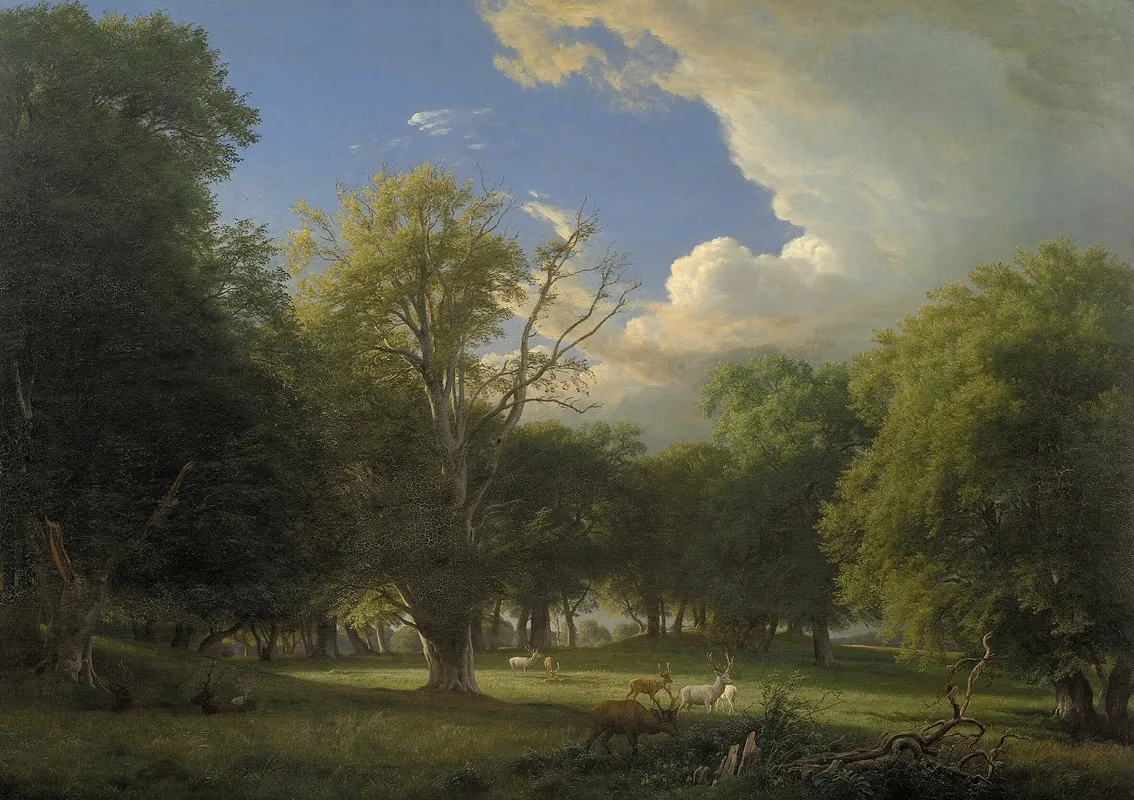Summer Afternoon With A Passing Shower The Deer Park In Jaegersborg North Of Copenhagen