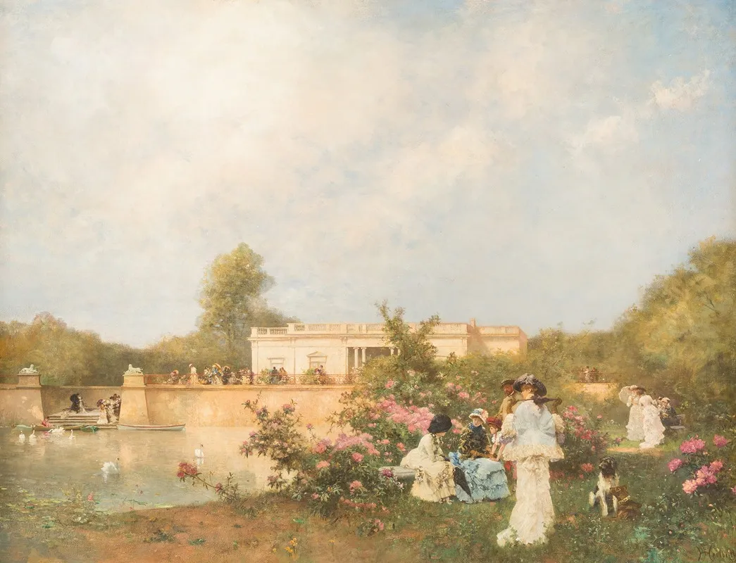 Summer Day In The Palace Garden by Ferdinand Heilbuth - Canvas Print