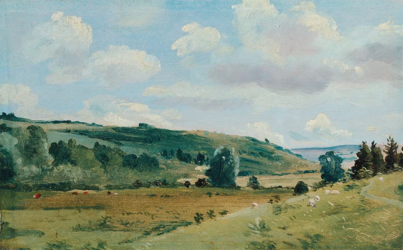 Summer Landscape Near Dedham by Lionel Constable - Canvas Print
