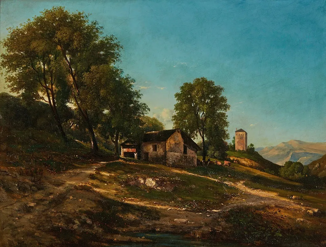 Summer Landscape With Farm House