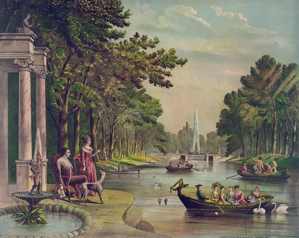 Summer Residence Of Lafayette by Charles Brothers - Canvas Print