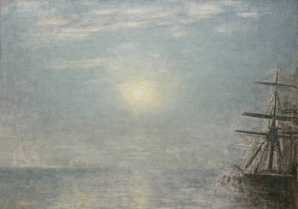 Sun Over The Sea by Vilhelm Hammershøi - Canvas Print