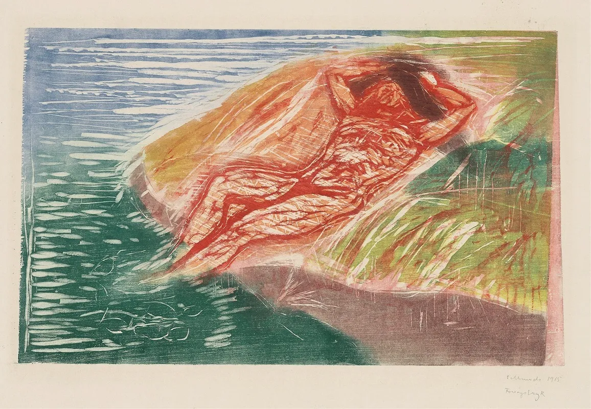 Sunbathing I by Edvard Munch - Canvas Print