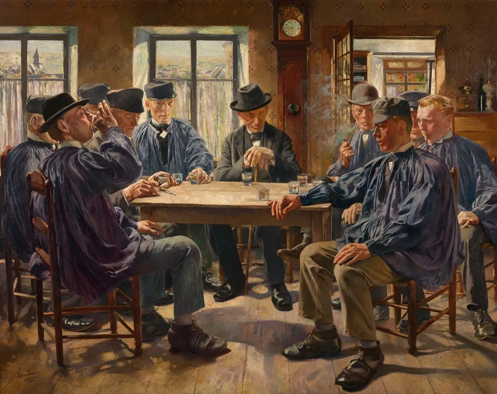 Sunday Morning Before Mass 2 by Léon Frédéric - Canvas Print