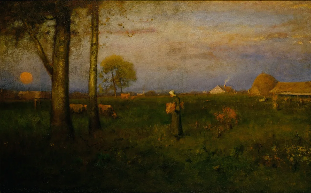 Sundown by George Inness - Canvas Print