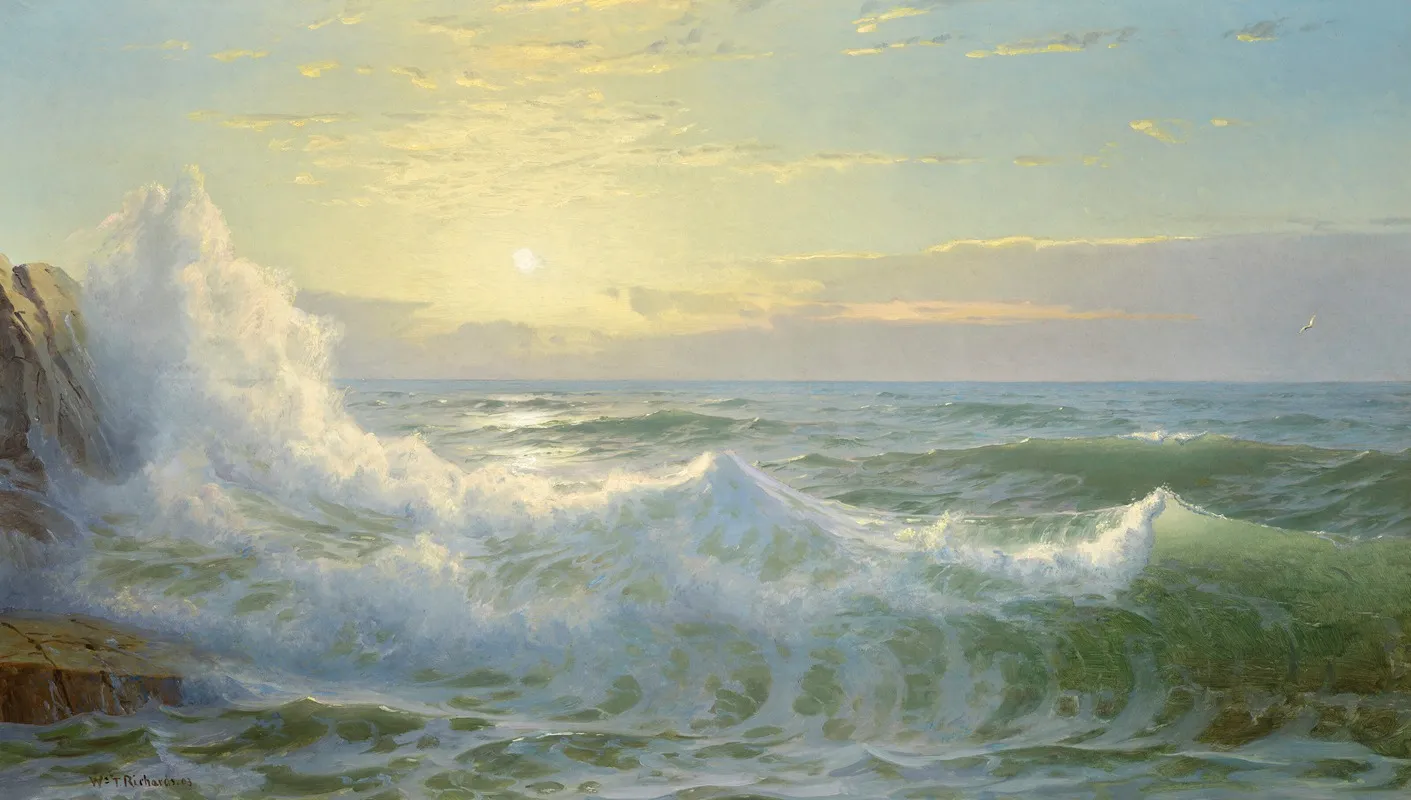 Sunlit Waves by William Trost Richards - Canvas Print
