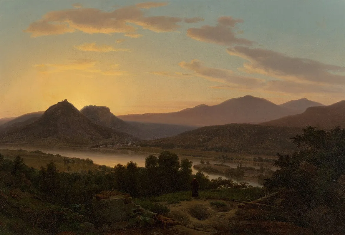 Sunrise View Of Drachenfels From Rolandseck