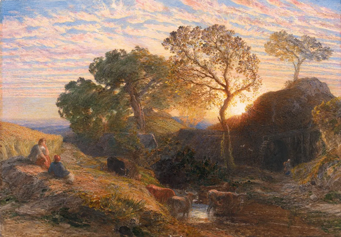 Sunset 28 by Samuel Palmer - Canvas Print