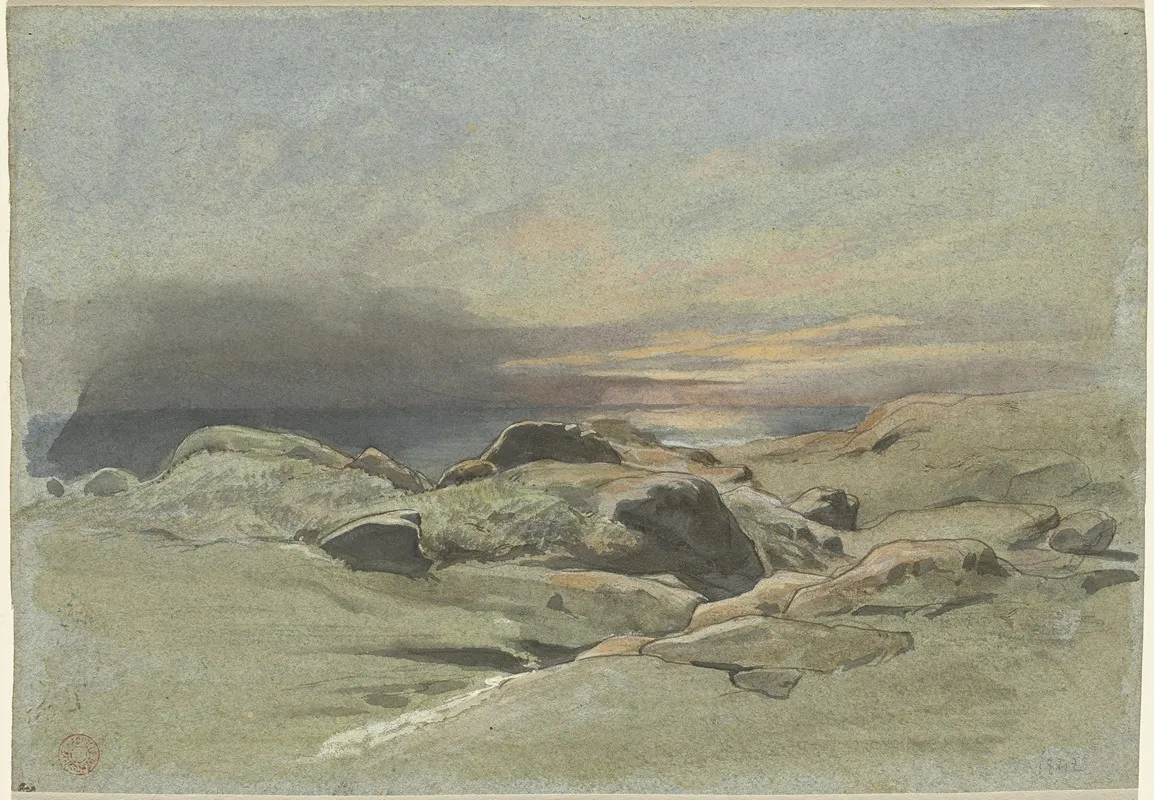Sunset From A Rocky Coastline