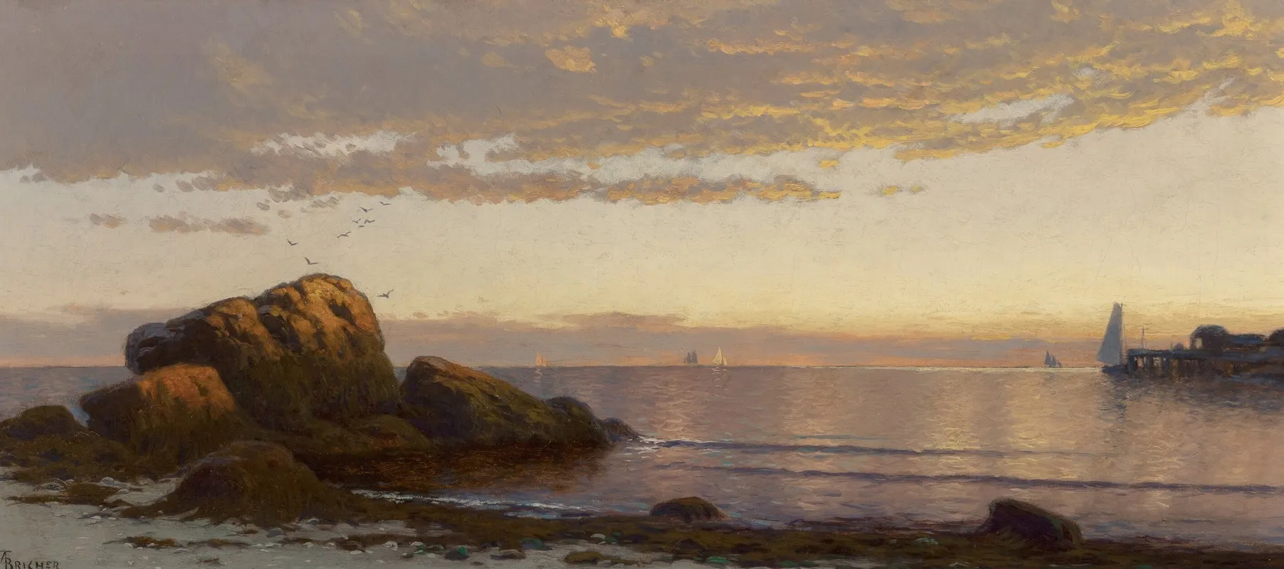 Sunset On The Coast by Alfred Thompson Bricher - Canvas Print