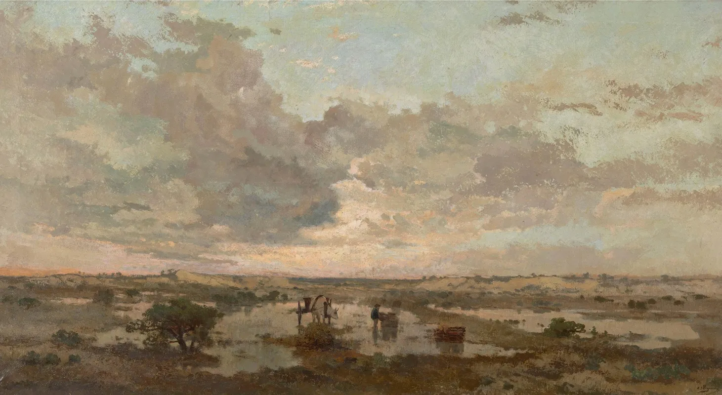 Sunset On The Heath by Adrien-Joseph Heymans - Canvas Print