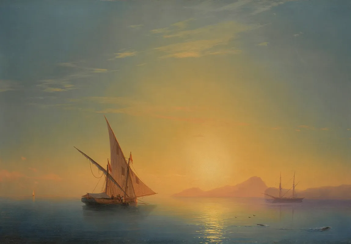 Sunset Over Ischia by Ivan Konstantinovich Aivazovsky - Canvas Print