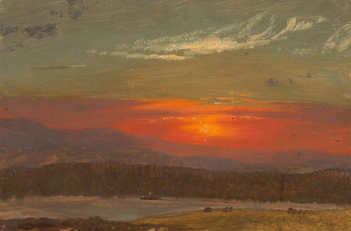 Sunset Over The Catskills 2 by Frederic Edwin Church - Canvas Print