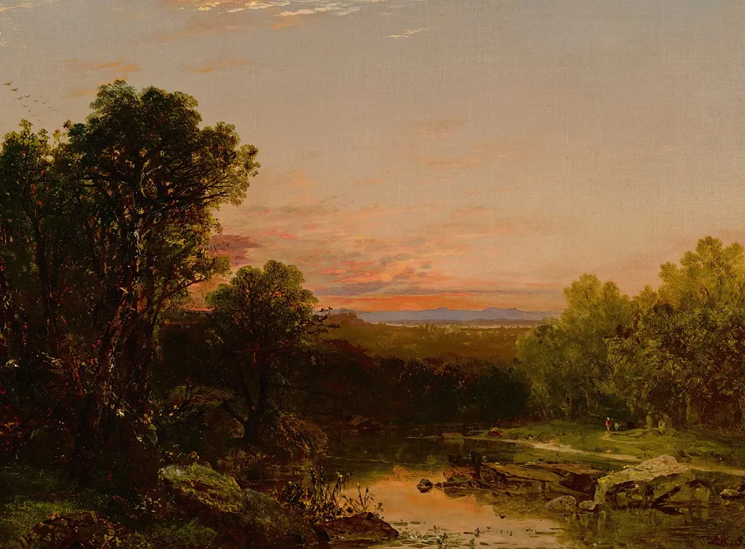 Sunset Over The Catskills 3 by John Frederick Kensett - Canvas Print