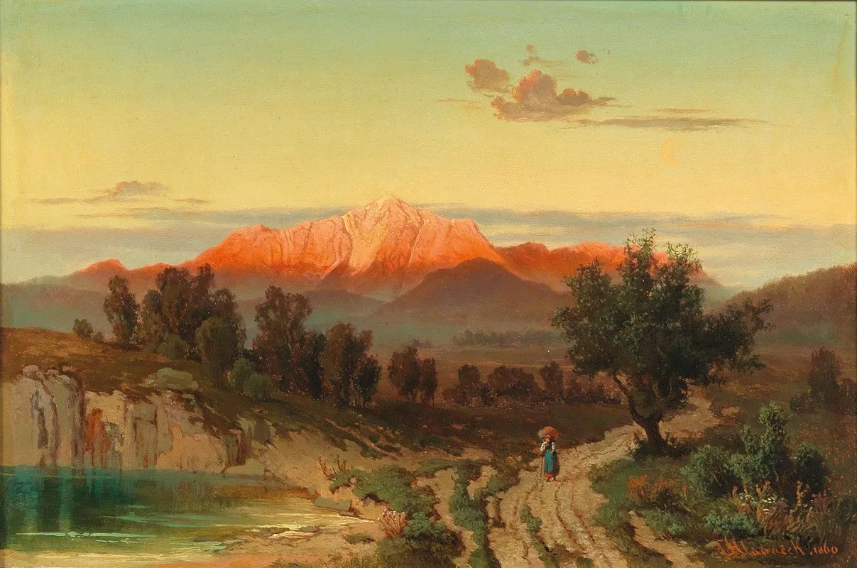 Sunset Over The Hoher Goll by Anton Hlavacek - Canvas Print