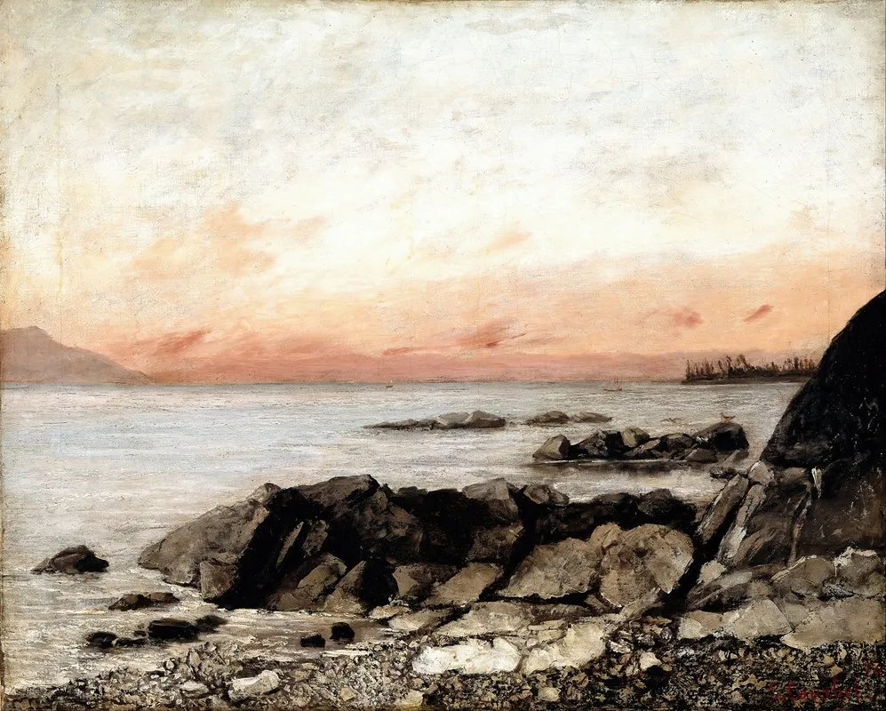 Sunset Vevey Switzerland by Gustave Courbet - Canvas Print