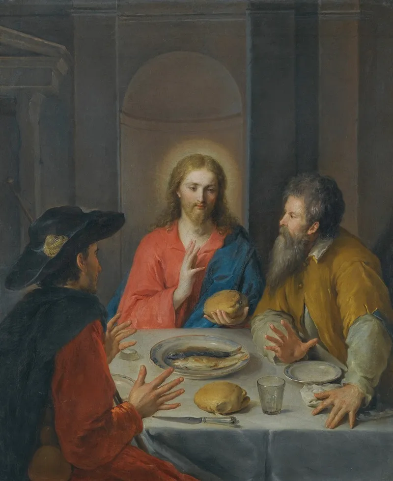 Supper At Emmaus 7 by Roman School - Canvas Print