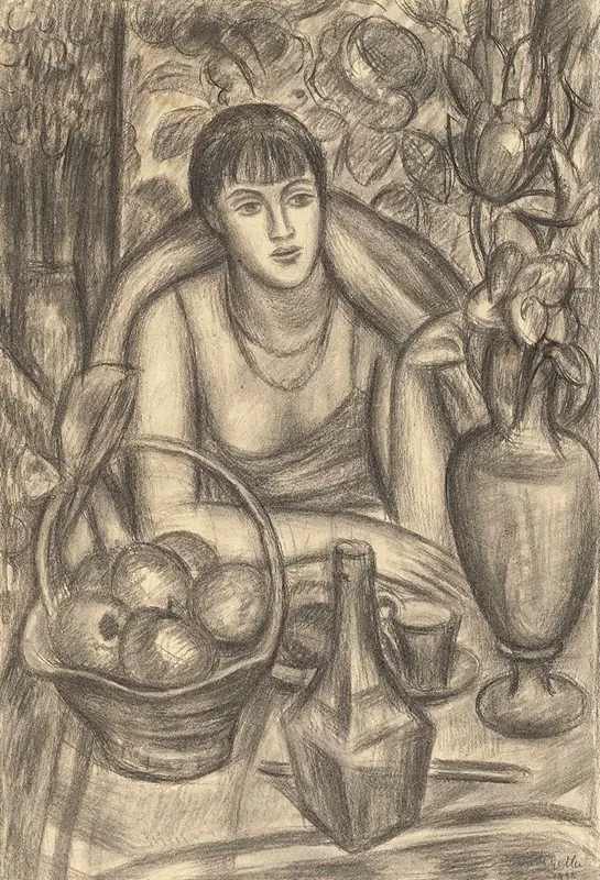Supper Study For Portrait Of Natalie Denny by Mark Gertler - Canvas Print
