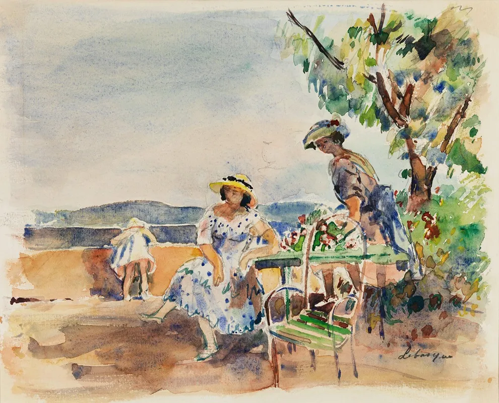 Sur La Terrasse 2 by Henri Lebasque - Canvas Print