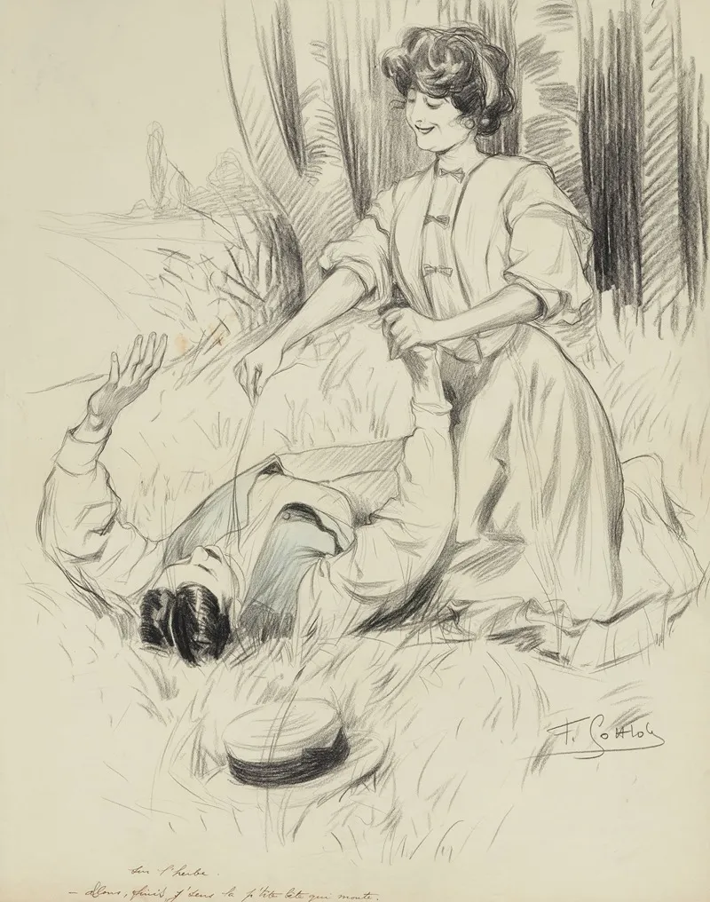 Sur Lherbe by Fernand Louis Gottlob - Canvas Print