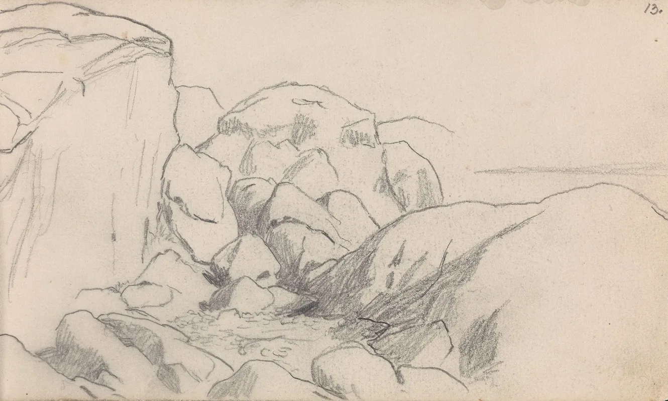 Svaberg by Hans Gude - Canvas Print