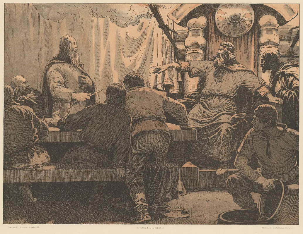 Svend Tveskaeg Og Palnatoke Sweyn Forkbeard And Palnatoke