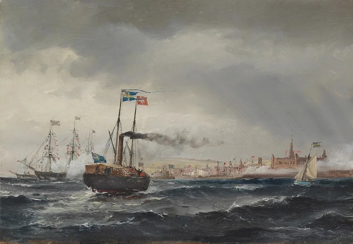 Svenske Kongens Besog Paa Kronborg by Carl Frederik Sørensen - Canvas Print