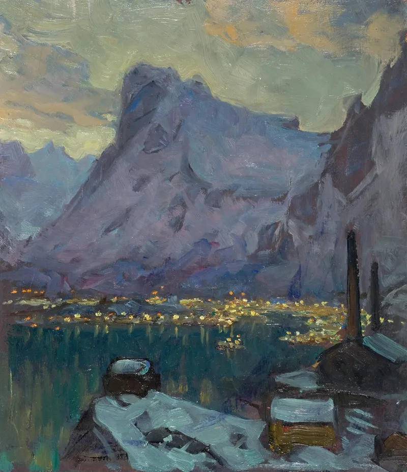 Svolvaer Harbour At The Height Of The Fishing Season Study From Lofoten