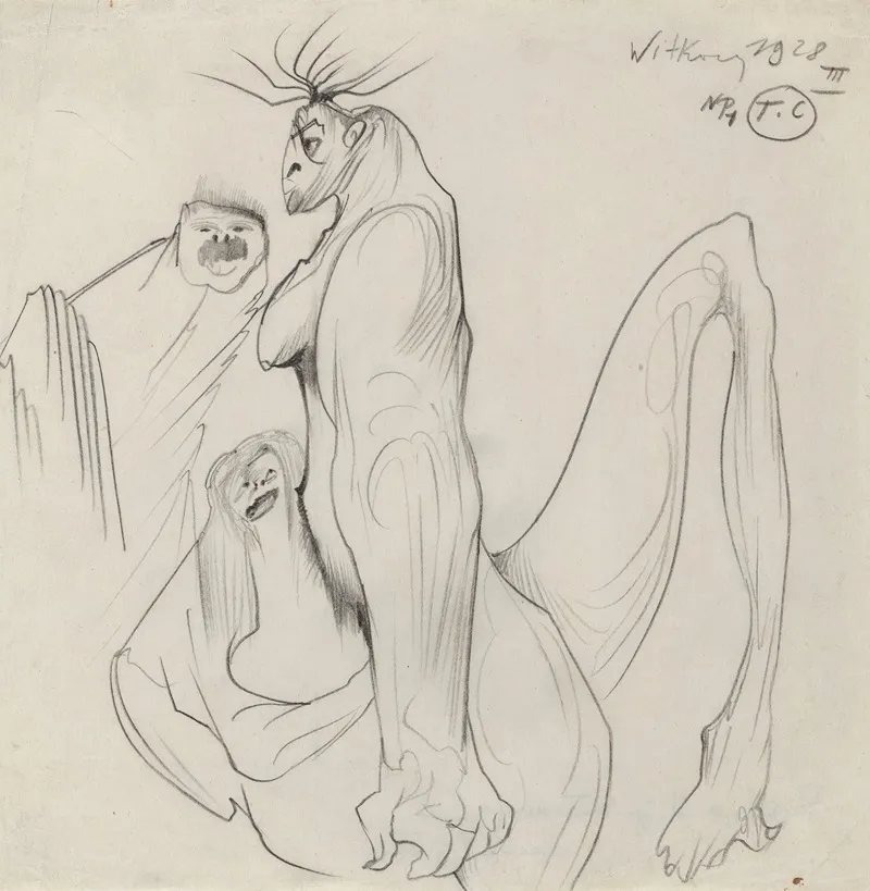 Symbolic Composition With Three Figures 2 by Stanisław Ignacy Witkiewicz - Canvas Print