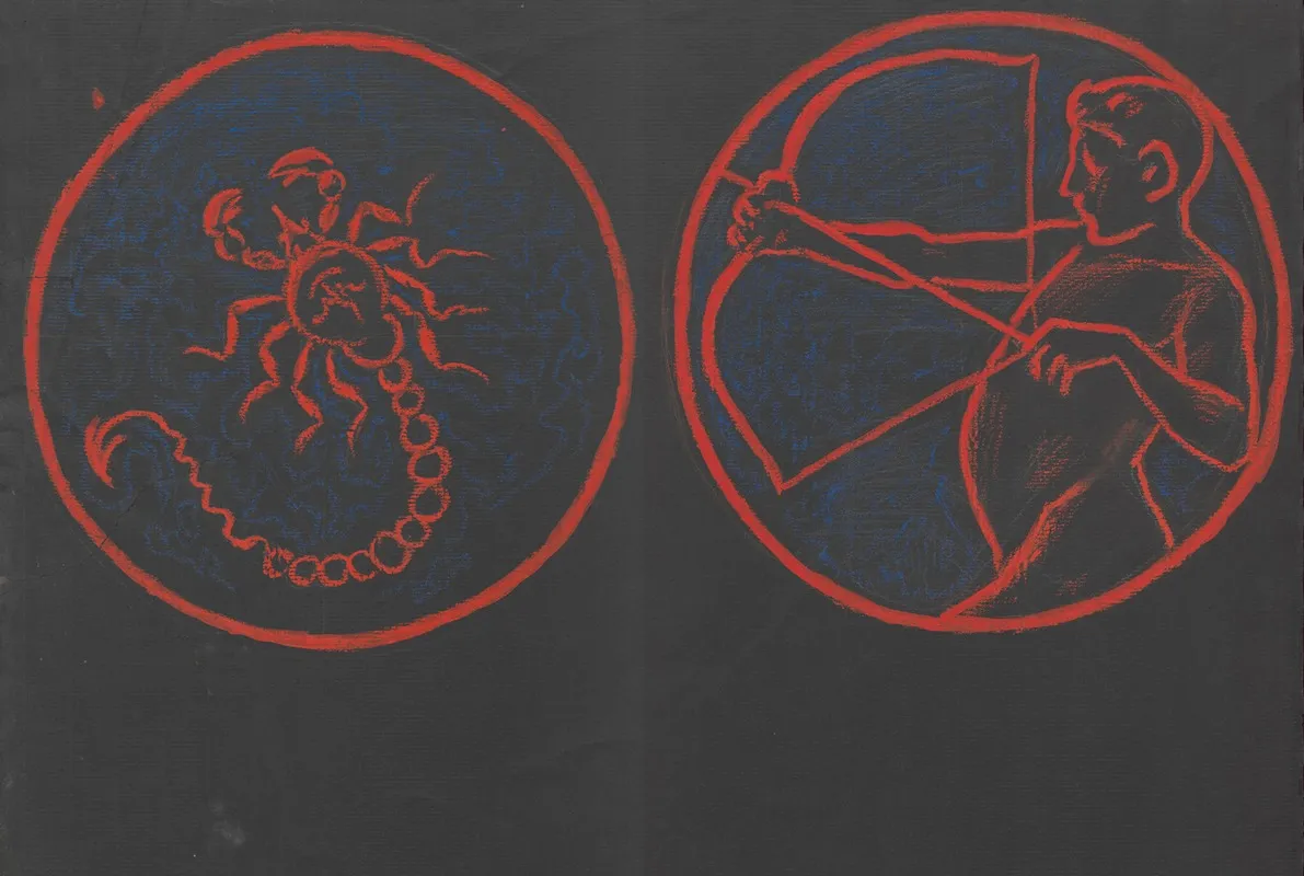 Symbols Of The Zodiac Signs Cancer And Sagittarius