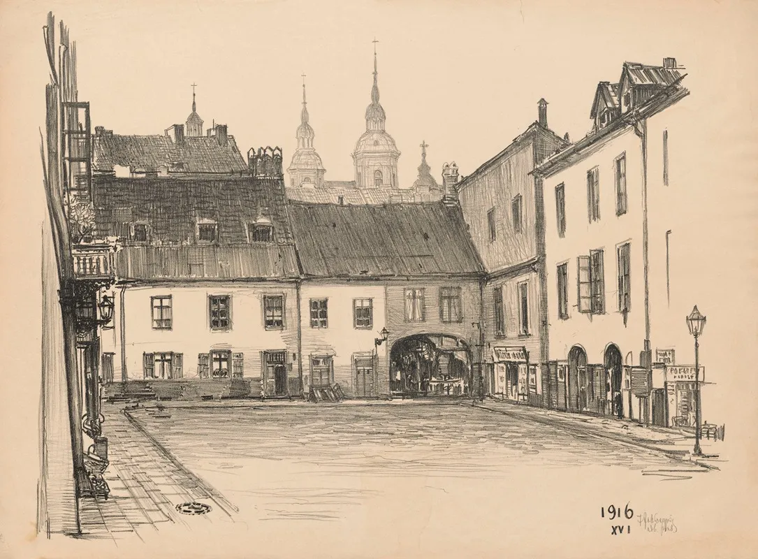 Szeroki Dunaj Street by Feliks Jabłczyński - Canvas Print