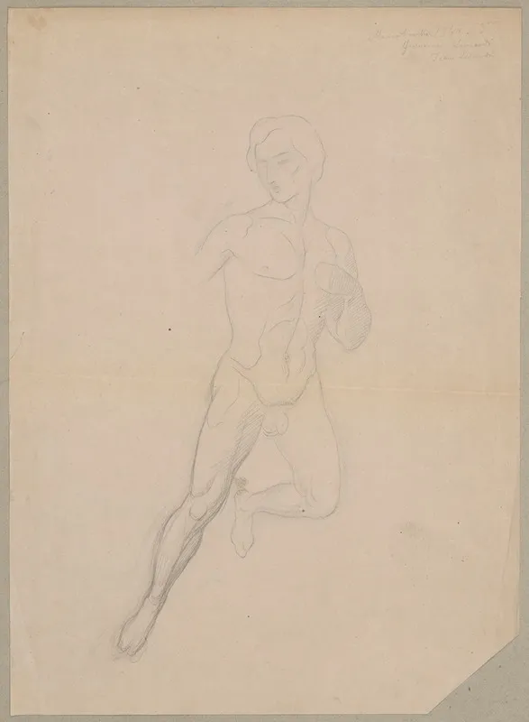 Szkic Postaci Amora by Józef Simmler - Canvas Print