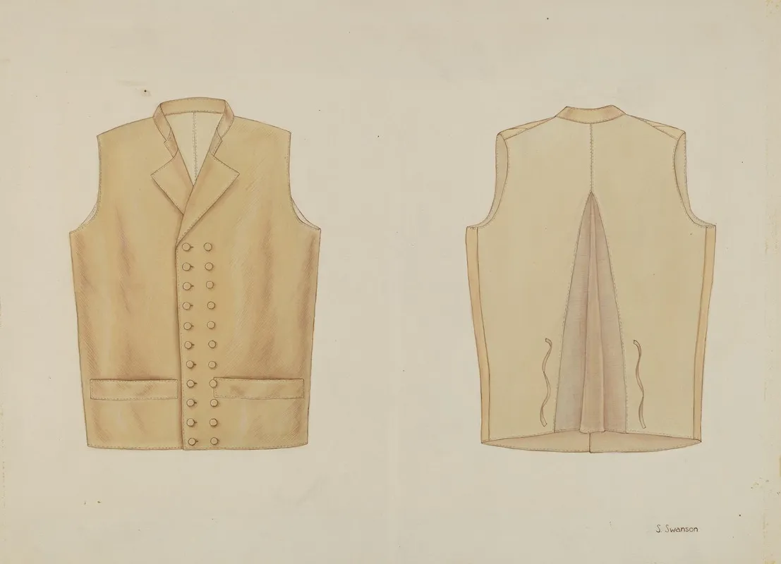 T Jeffersons Vest by Syrena Swanson - Canvas Print