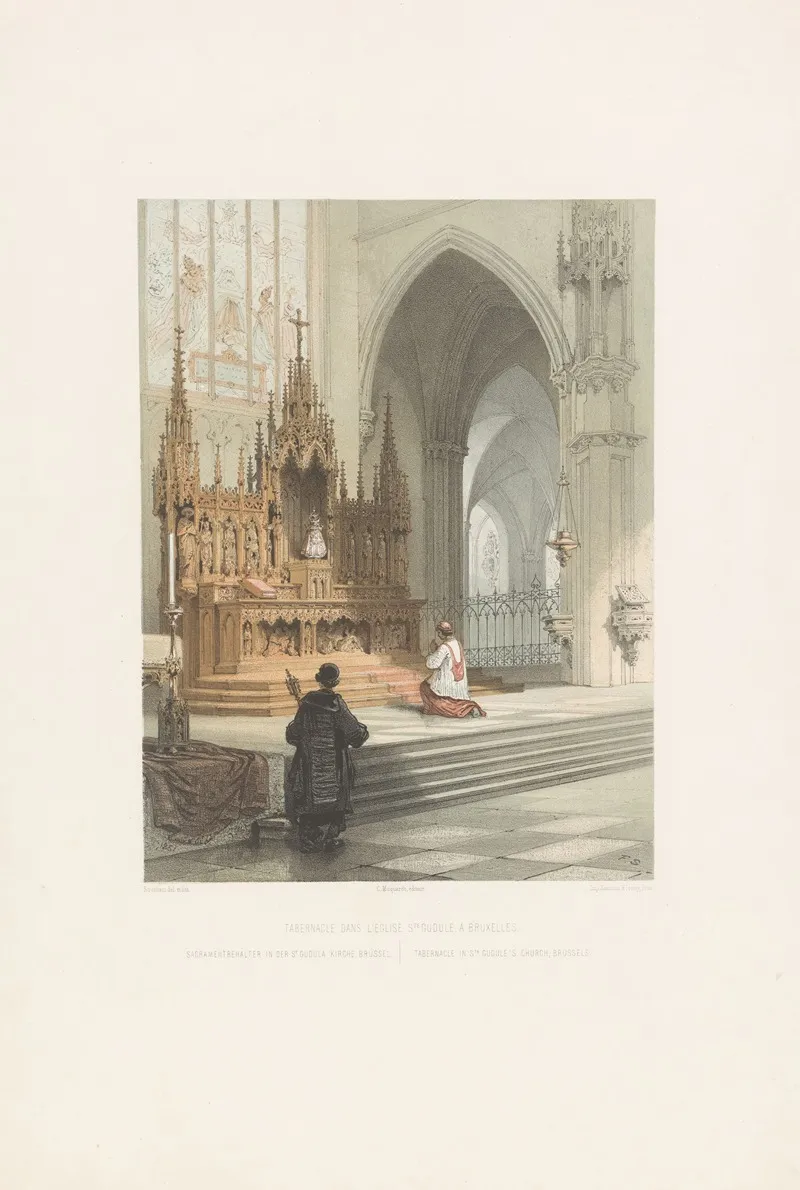 Tabernacle In Ste Gudules Church Brussels by François Stroobant - Canvas Print
