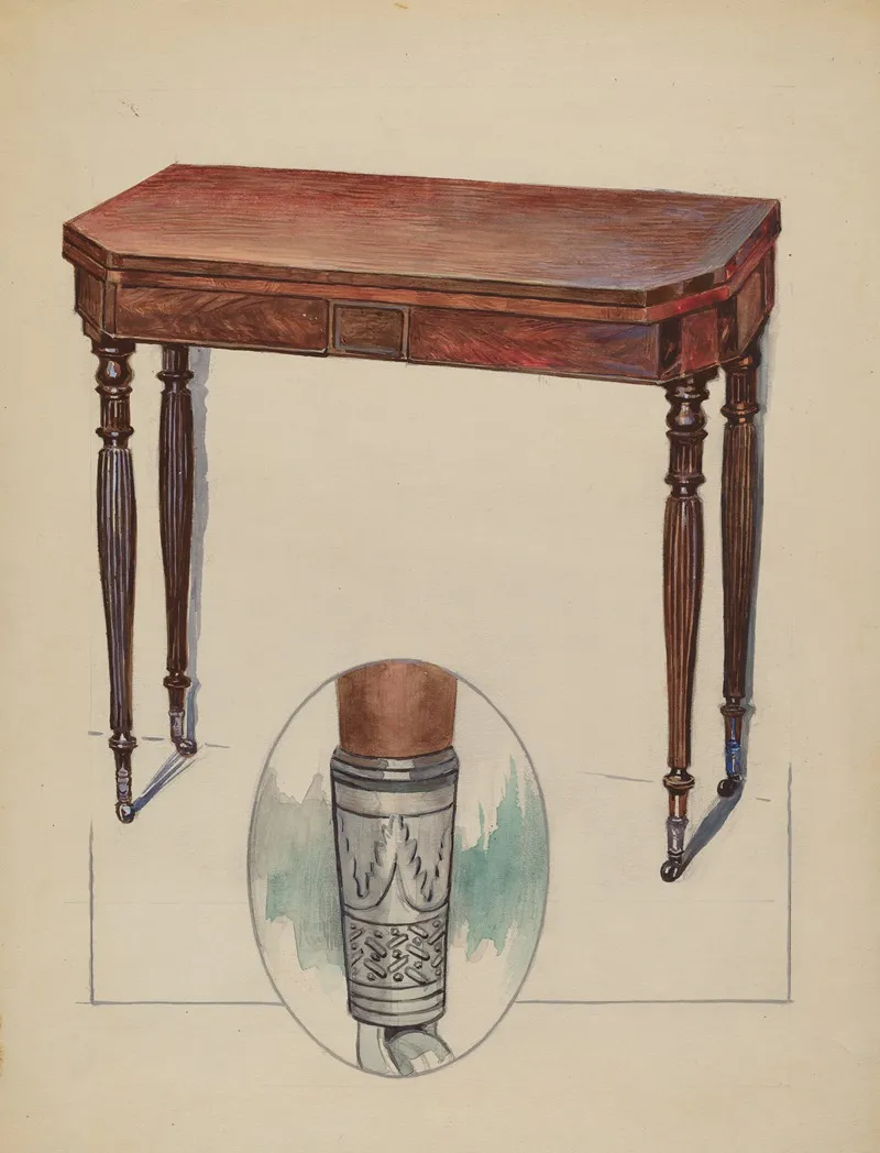 Table Console Or Card Table by Rolland Livingstone - Canvas Print