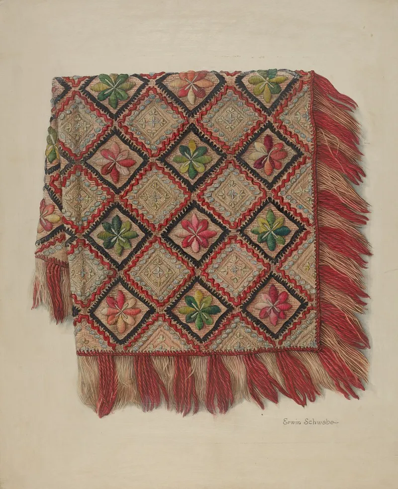 Table Scarf by Erwin Schwabe - Canvas Print