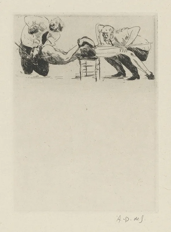 Tableau De La Boxe Illustre De 29 Gravures A Leau Forte Pl 13 by André Dunoyer de Segonzac - Canvas Print