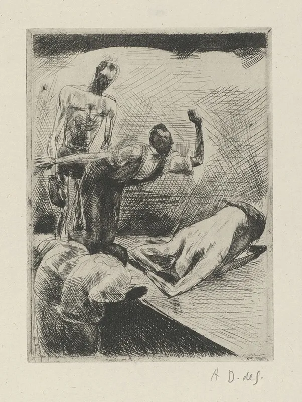 Tableau De La Boxe Illustre De 29 Gravures A Leau Forte Pl 19 by André Dunoyer de Segonzac - Canvas Print