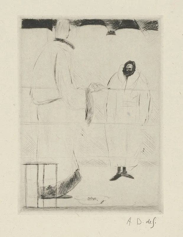 Tableau De La Boxe Illustre De 29 Gravures A Leau Forte Pl 31 by André Dunoyer de Segonzac - Canvas Print