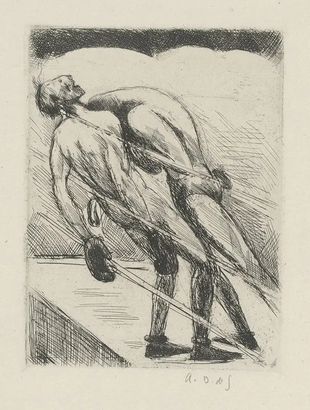 Tableau De La Boxe Illustre De 29 Gravures A Leau Forte Pl 32 by André Dunoyer de Segonzac - Canvas Print