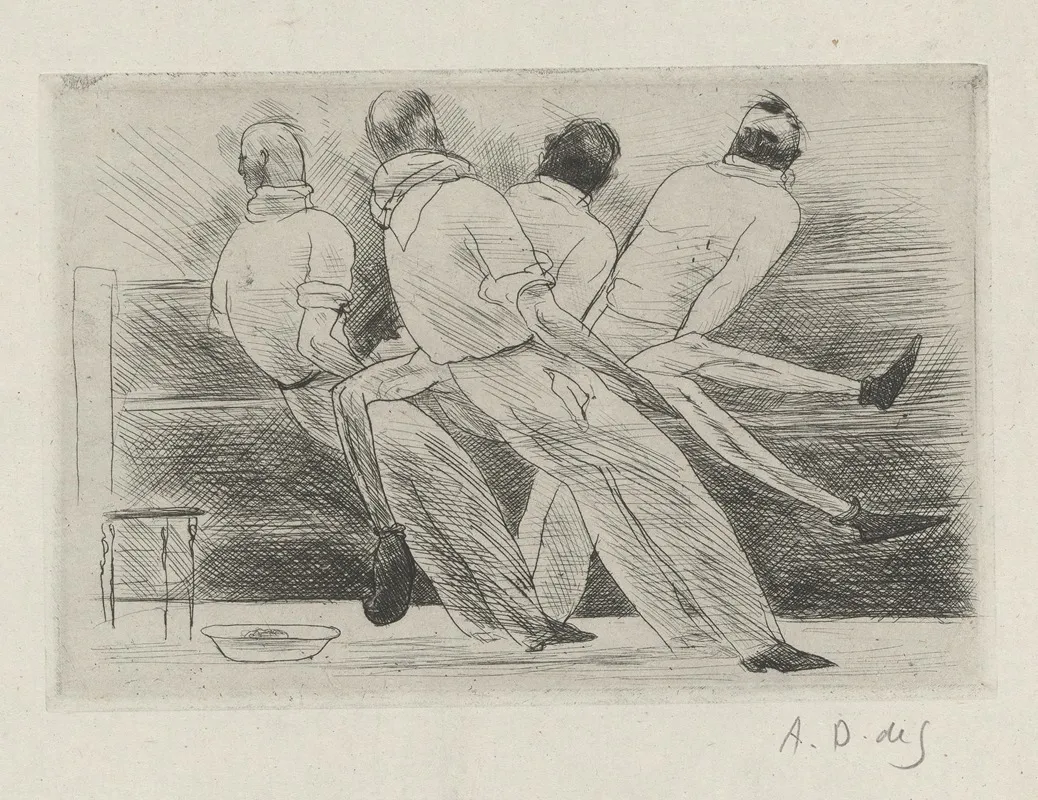 Tableau De La Boxe Illustre De 29 Gravures A Leau Forte Pl 3 by André Dunoyer de Segonzac - Canvas Print