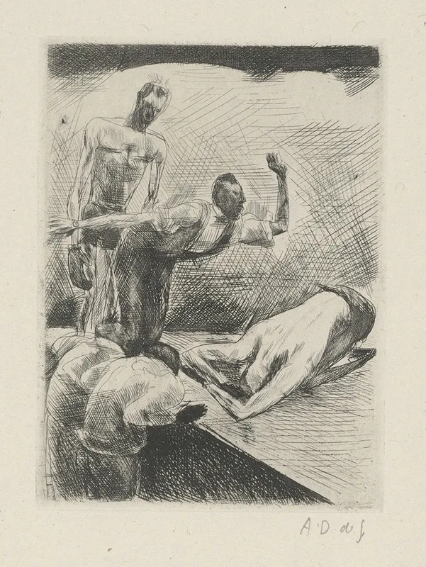 Tableau De La Boxe Illustre De 29 Gravures A Leau Forte Pl 45 by André Dunoyer de Segonzac - Canvas Print