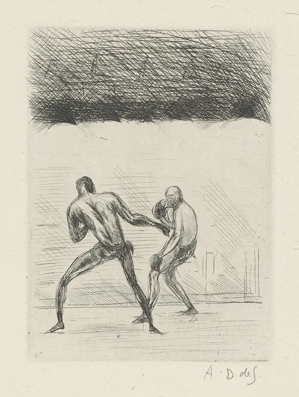 Tableau De La Boxe Illustre De 29 Gravures A Leau Forte Pl 46 by André Dunoyer de Segonzac - Canvas Print
