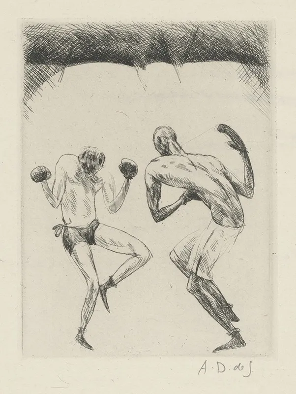 Tableau De La Boxe Illustre De 29 Gravures A Leau Forte Pl 58 by André Dunoyer de Segonzac - Canvas Print