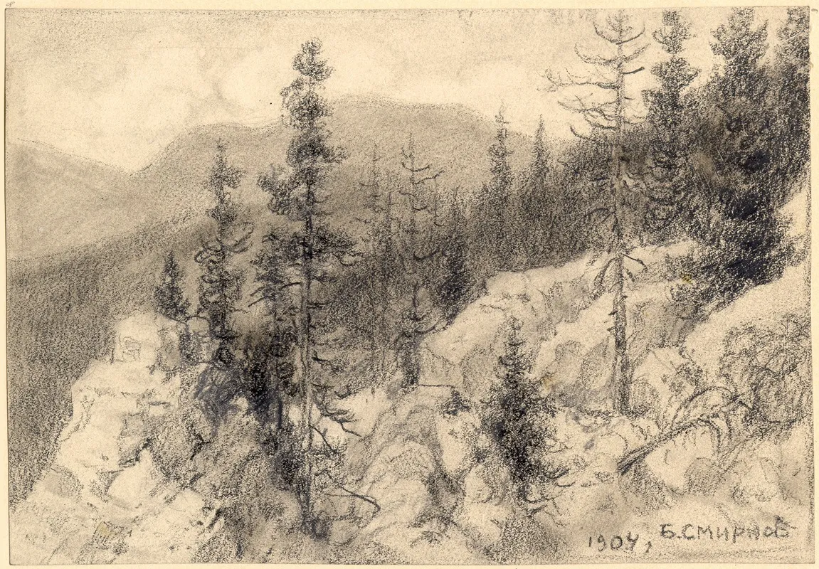 Taiga Of The Ural Mountains Near Zlatoust by Boris Vasilievich Smirnov - Canvas Print