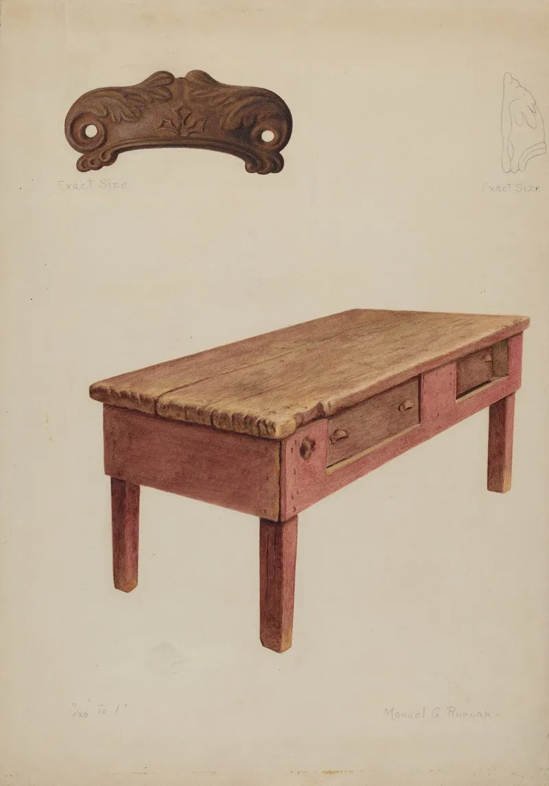 Tailors Bench by Manuel G. Runyan - Canvas Print