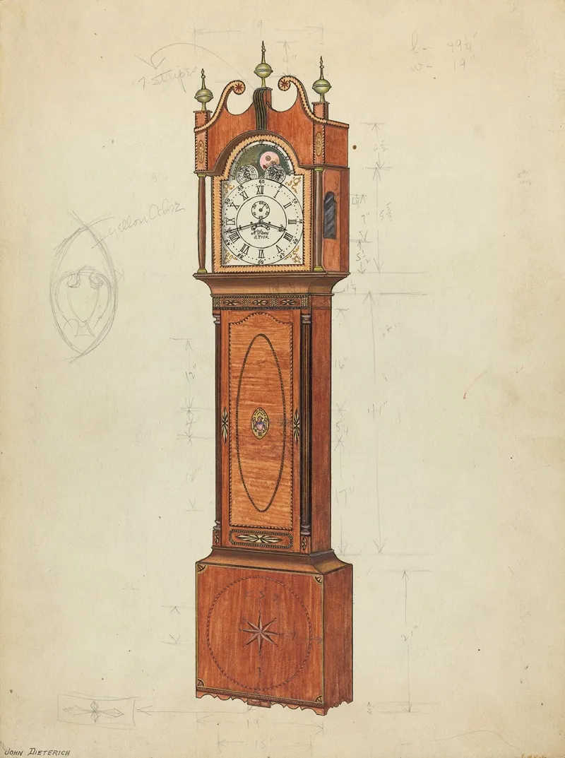 Tall Clock 11 by John Dieterich - Canvas Print