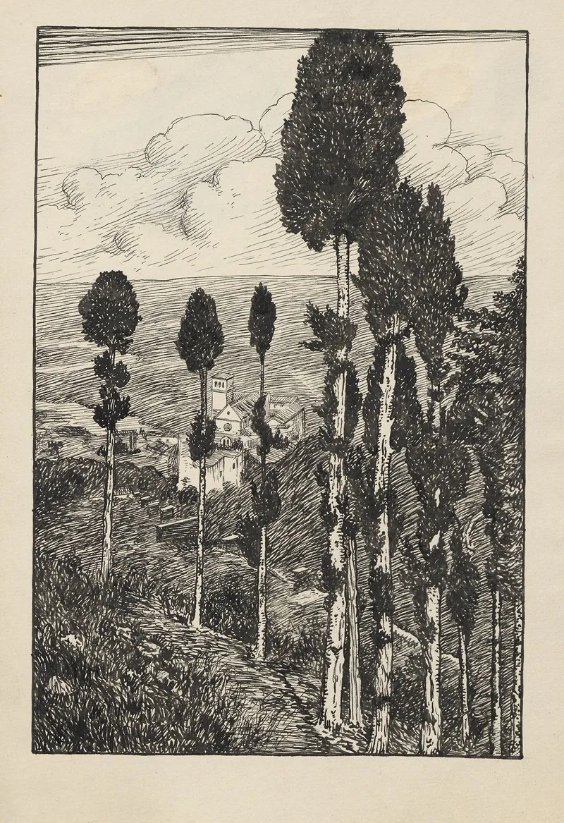 Tall Trees Are Seen On A Slope by Johan Kristian Kongstad - Canvas Print