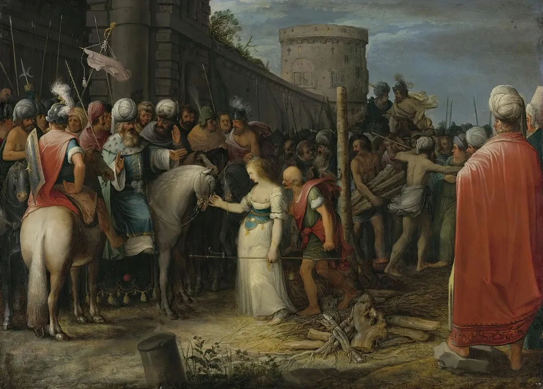 Tamar Being Led To The Stake by Adriaen van Stalbemt - Canvas Print