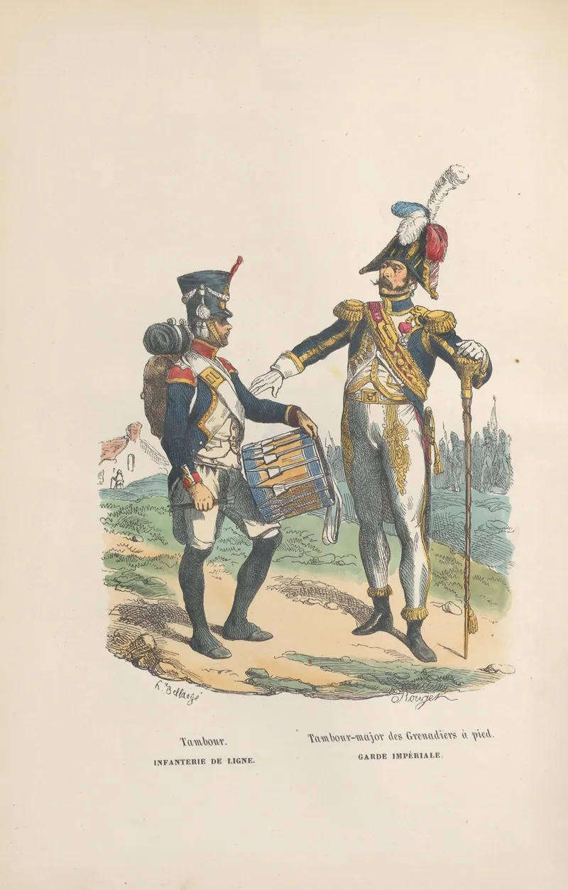 Tambour Infanterie De Ligne Tambour Major Des Grenadiers A Pied Garde Imperiale by Hippolyte Bellangé - Canvas Print